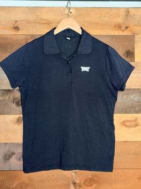 PXG Womens Golf Size L Polka Dot Performance Polo Shirt